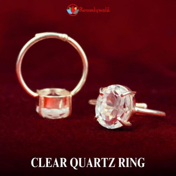 Clear Quartz Diamond Cut Ring