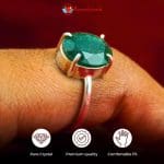 Green Jade Diamond Cut Ring