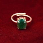 Green Jade Diamond Cut Ring