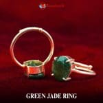 Green Jade Diamond Cut Ring