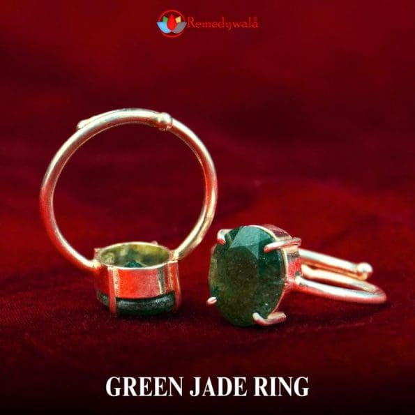 Green Jade Diamond Cut Ring