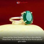 Green Jade Diamond Cut Ring