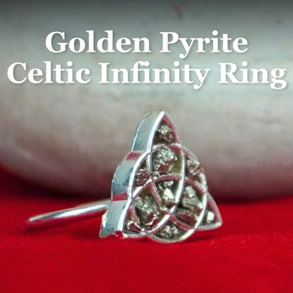 Golden Pyrite Celtic Infinity Ring