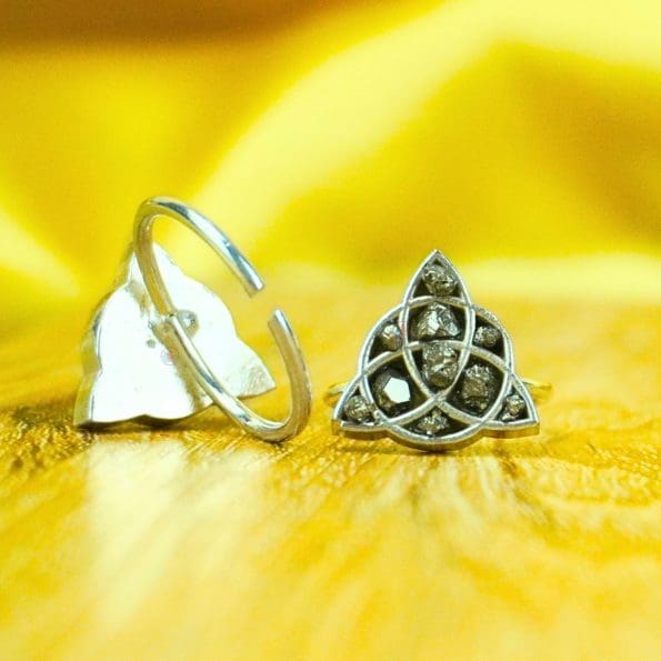 Golden Pyrite Celtic Infinity Ring