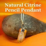 Natural Citrine Pencil Pendant