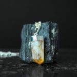 Natural Citrine Pencil Pendant