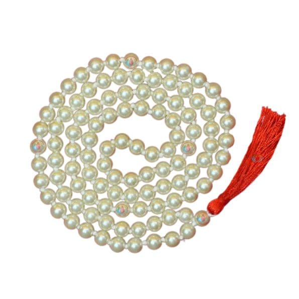 White Pearl Jaap Mala 8mm