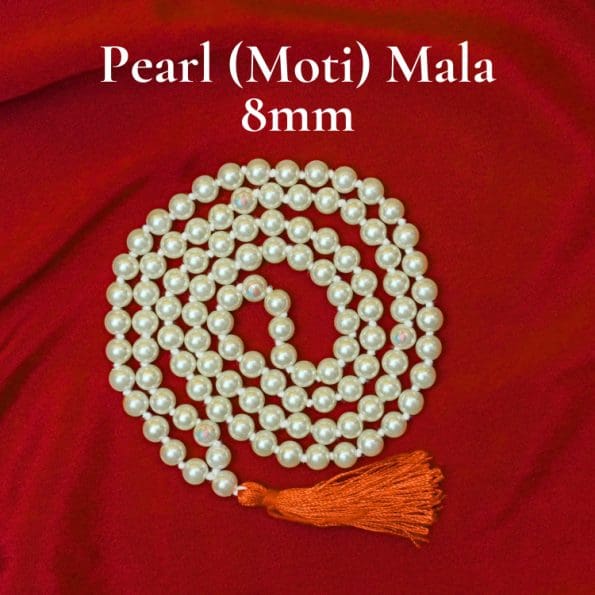 White Pearl Jaap Mala 8mm