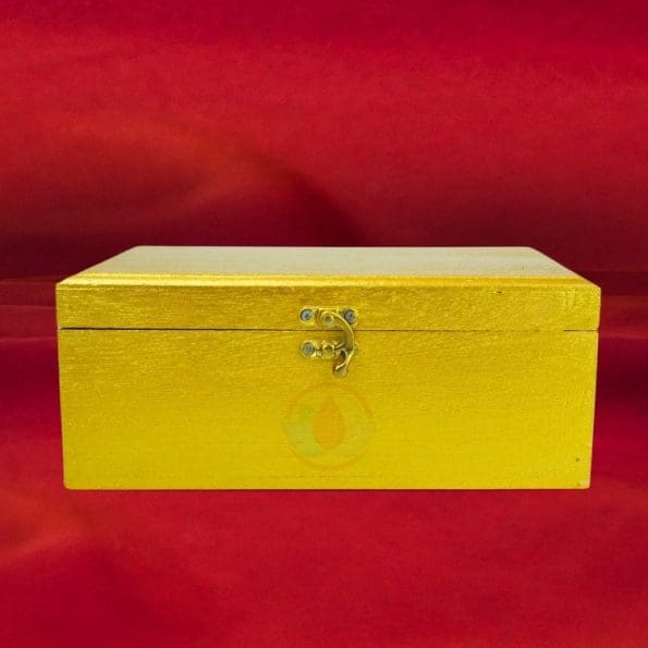 Auspicious Sriparni Wealth Money Golden Cash Box (Size 10 x 5.5 x 4 inches)