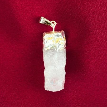 Clear Quartz Silver Cap Raw Stone Pendant