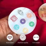 Selenite 7 Chakra Plate Round