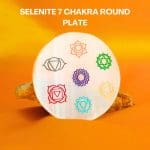 Selenite 7 Chakra Plate Round