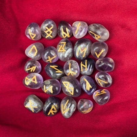 Amethyst Crystal Rune Tumble Stone Set 25 pcs