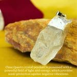 Clear Quartz Silver Cap Raw Stone Pendant