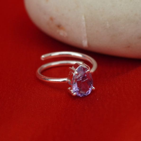 Amethyst Diamond Cut Ring