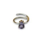 Amethyst Diamond Cut Ring