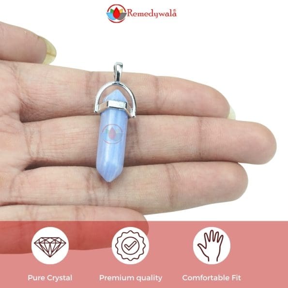 Blue lace Agate Pencil Pendant