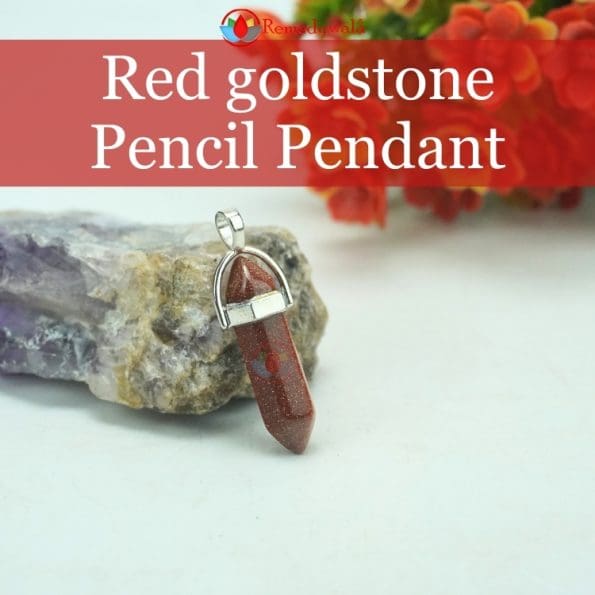 Red goldstone Pencil Pendant