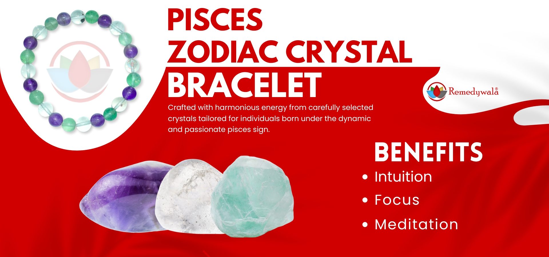 Pisces Zodiac Crystal Bracelet