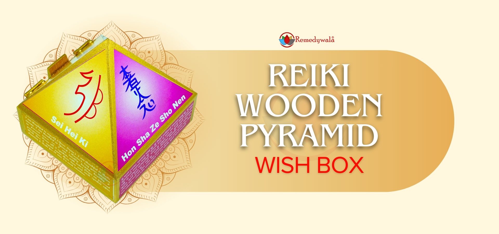 Reiki Wooden Pyramid Wish Box