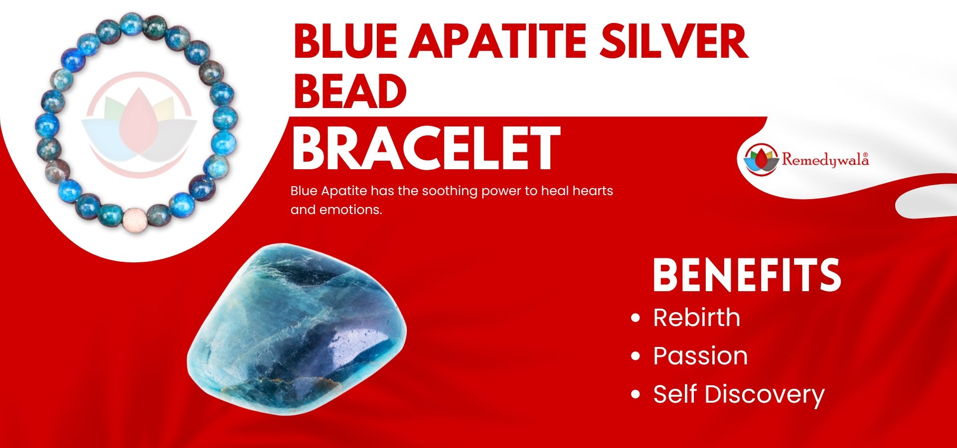 Blue Apatite Silver Bead Bracelet