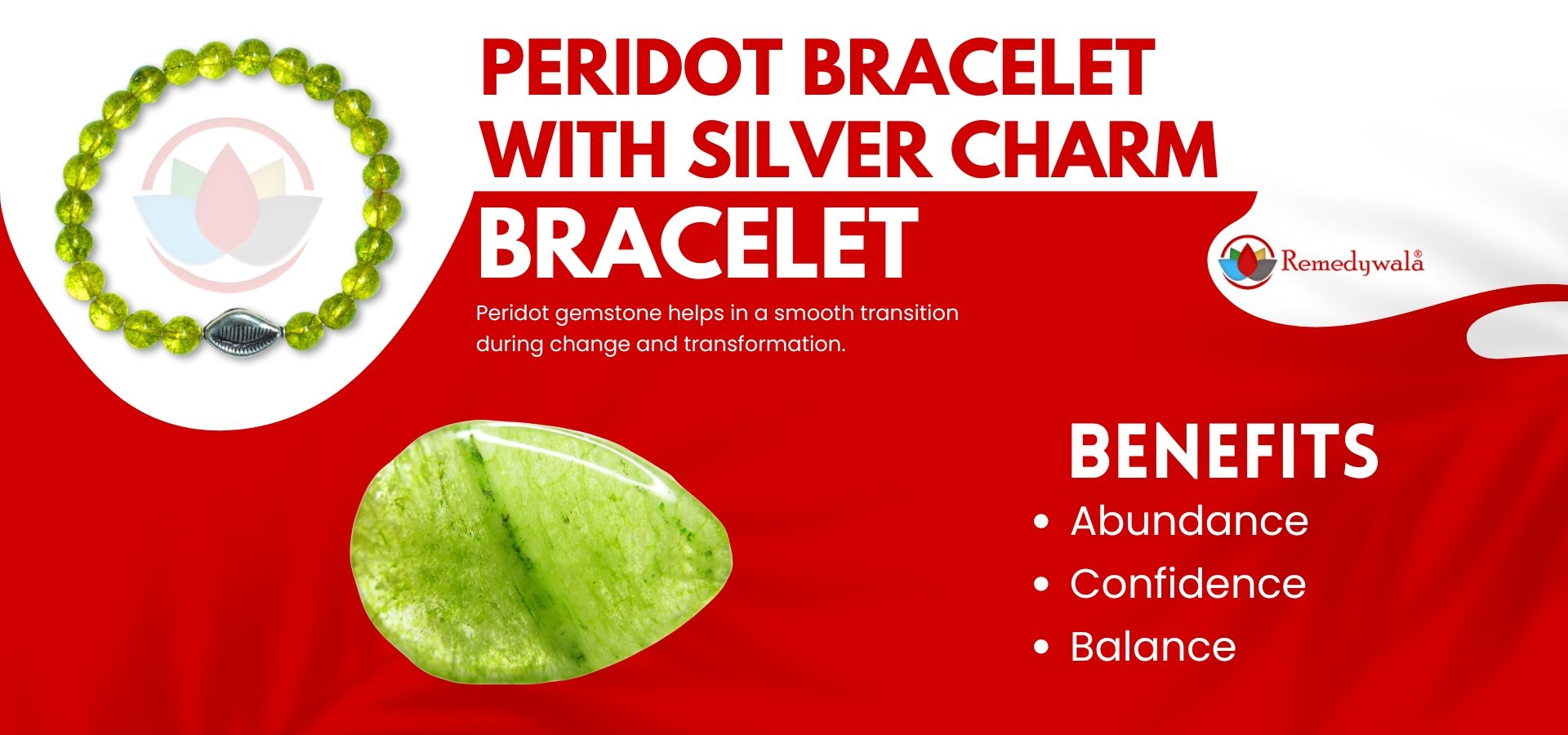 Peridot Bracelet with Silver Charm