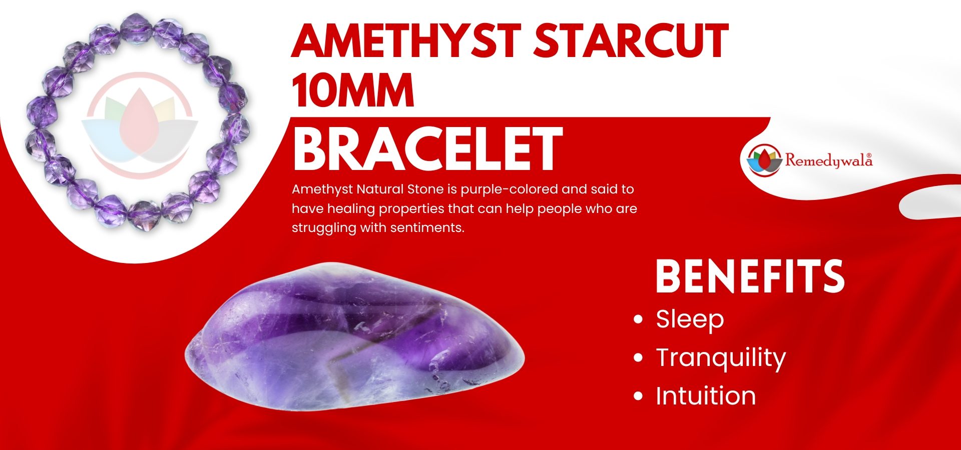 Amethyst Starcut 10mm Bracelet