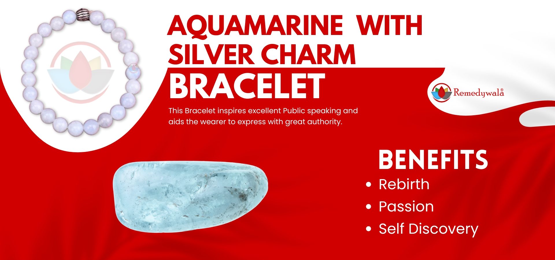 Aquamarine Bracelet With Silver Charm