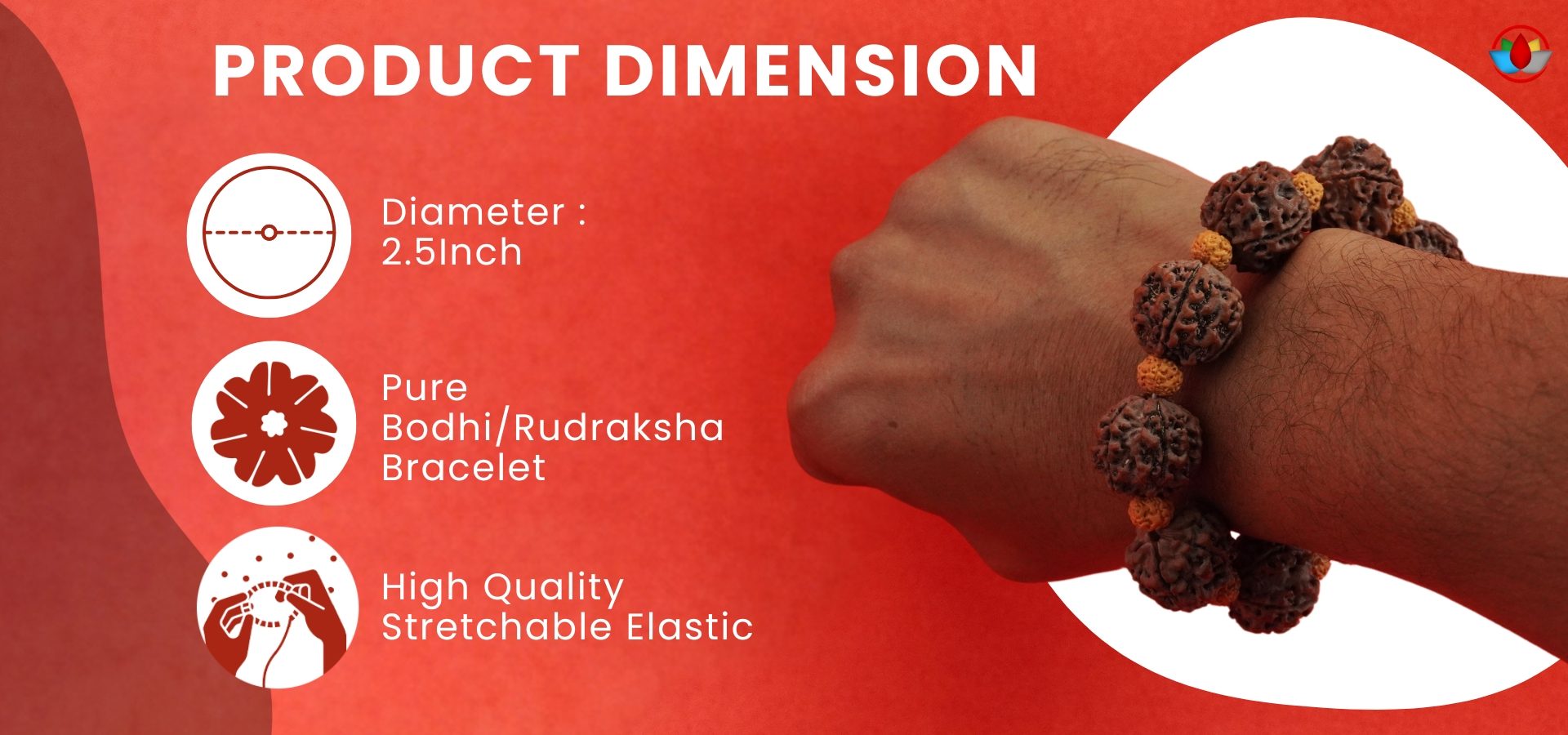 5 Mukhi Big and Small Rudraksha Bracelet