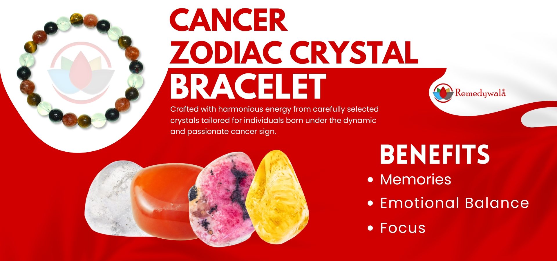 Cancer Zodiac Crystal Bracelet