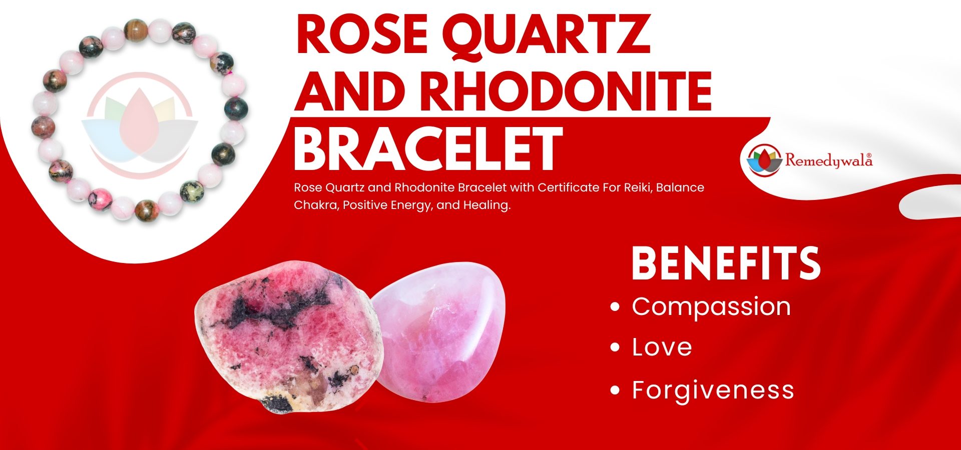 Rose Quartz and Rhodonite Bracelet