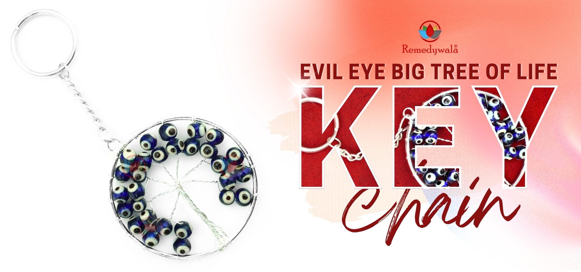 Evil Eye Big Tree of Life Key chain