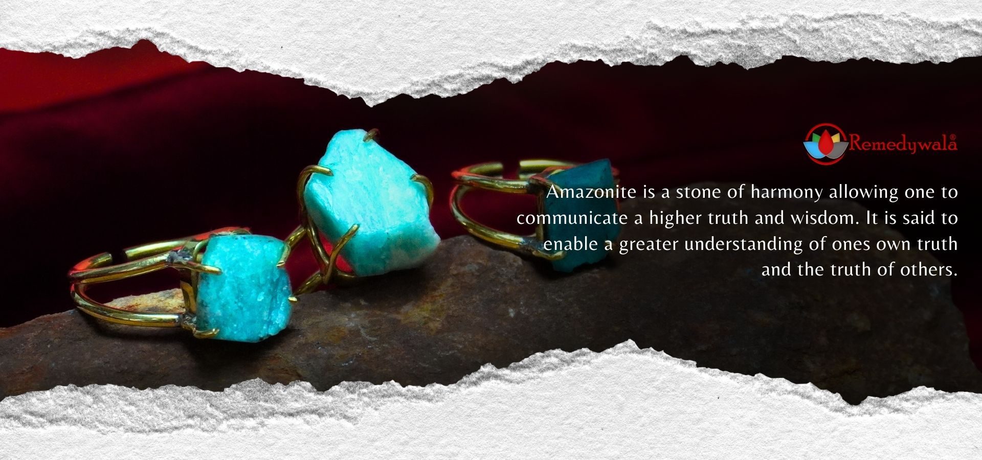 Amazonite Raw Stone Ring