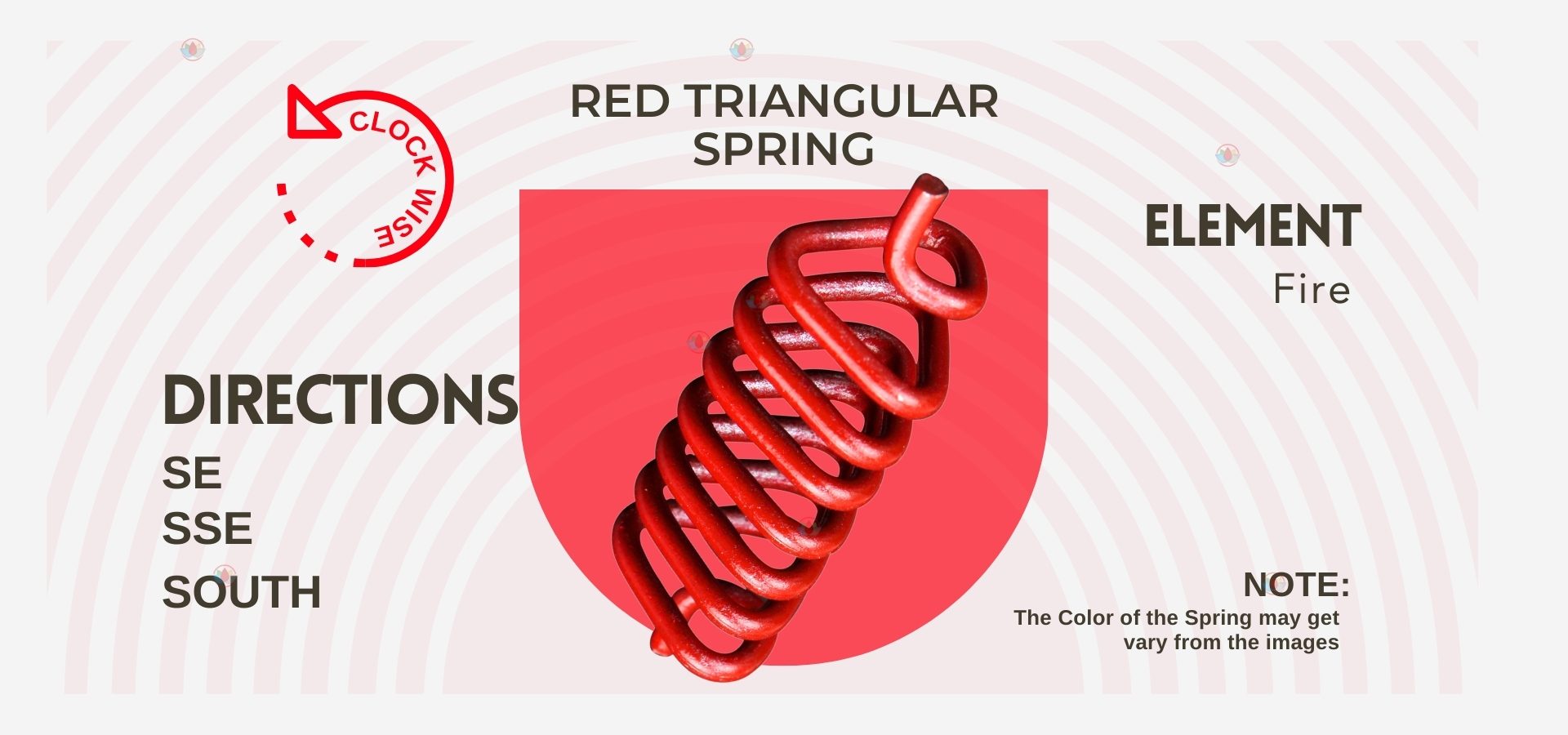 Vastu Red Triangular Clockwise Spring