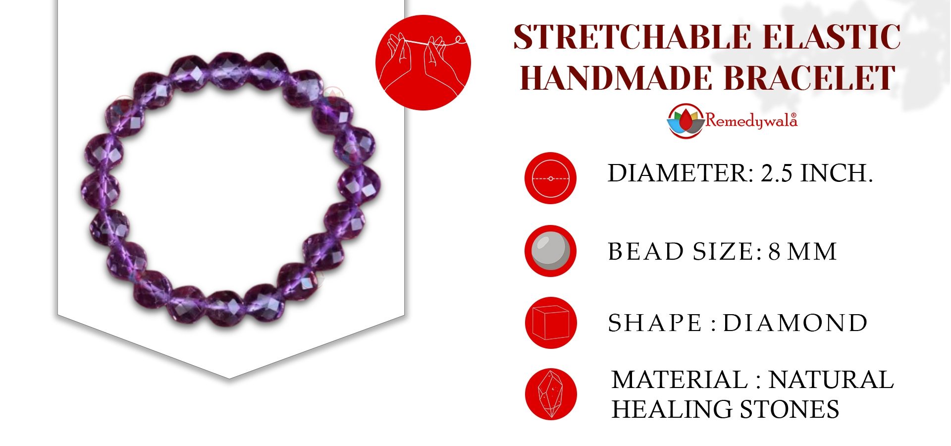 Amethyst Diamond cut Bracelet