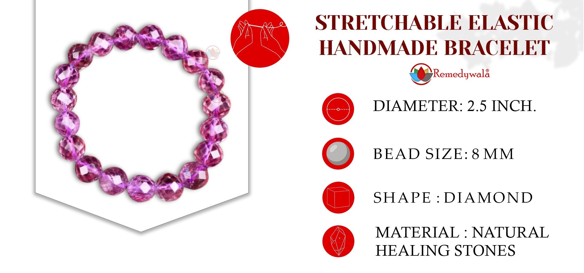 Amethyst Round Diamond Cut Bracelet