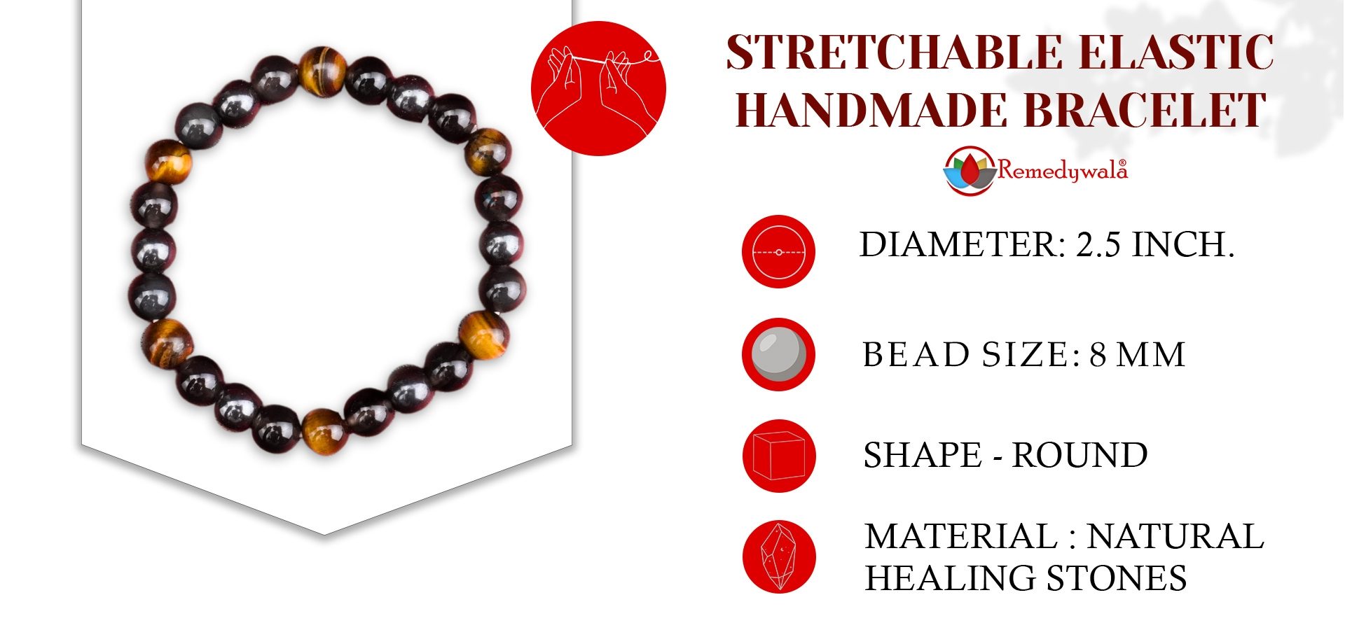 Tiger’s Eye, Hematite & Black Obsidian Combination Bracelet