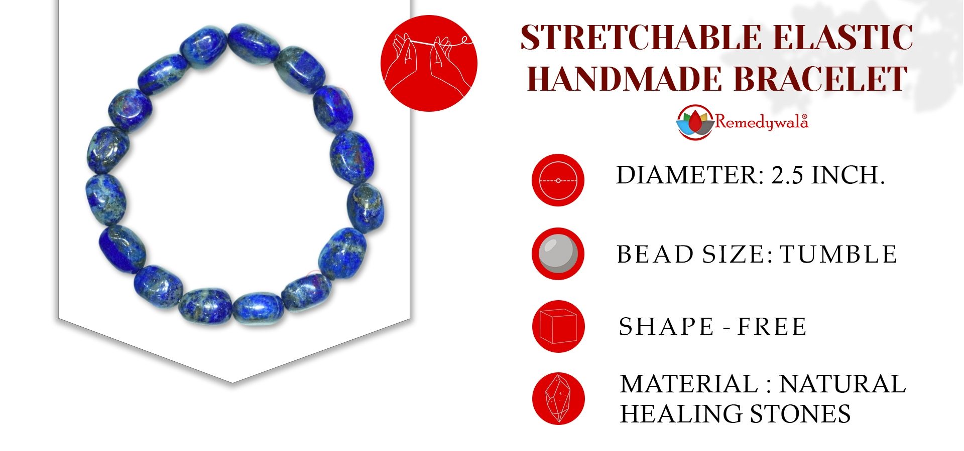 Lapis Lazuli Small Tumble Stone Bracelet