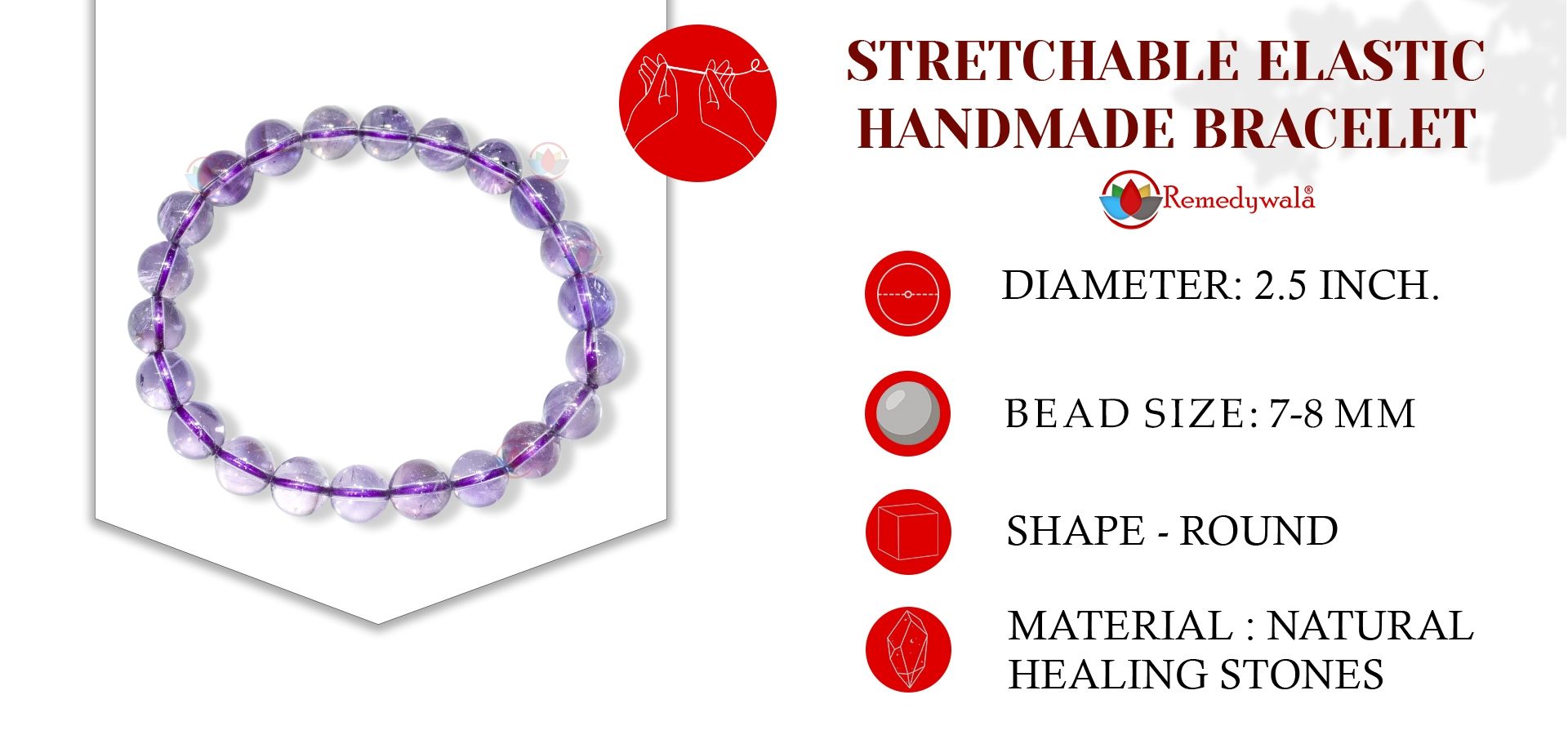 Pure Amethyst 7-8mm Bracelet