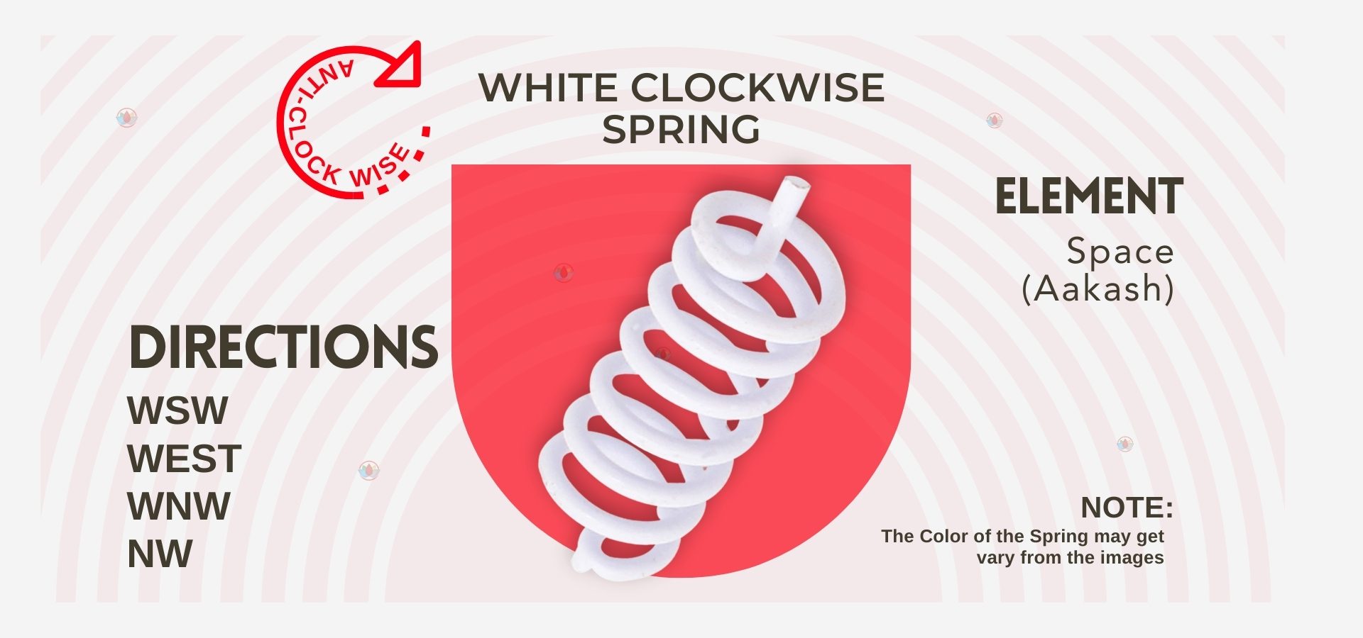 Vastu White Round Anticlockwise Spring