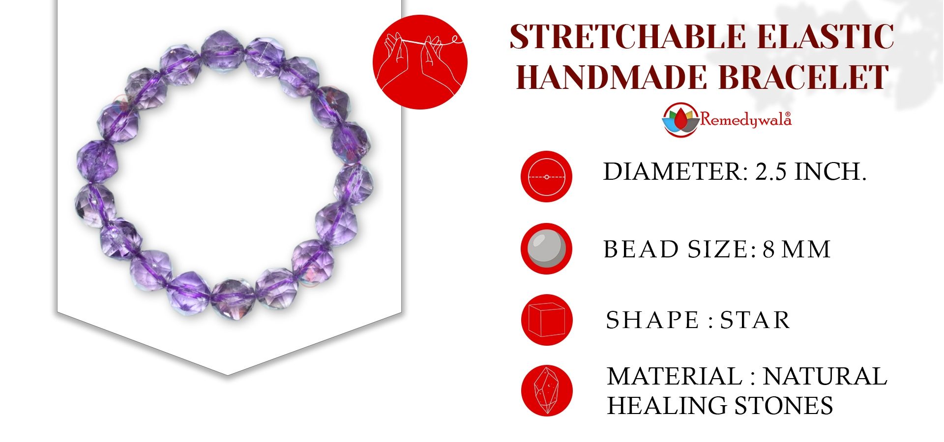 Amethyst Starcut 10mm Bracelet