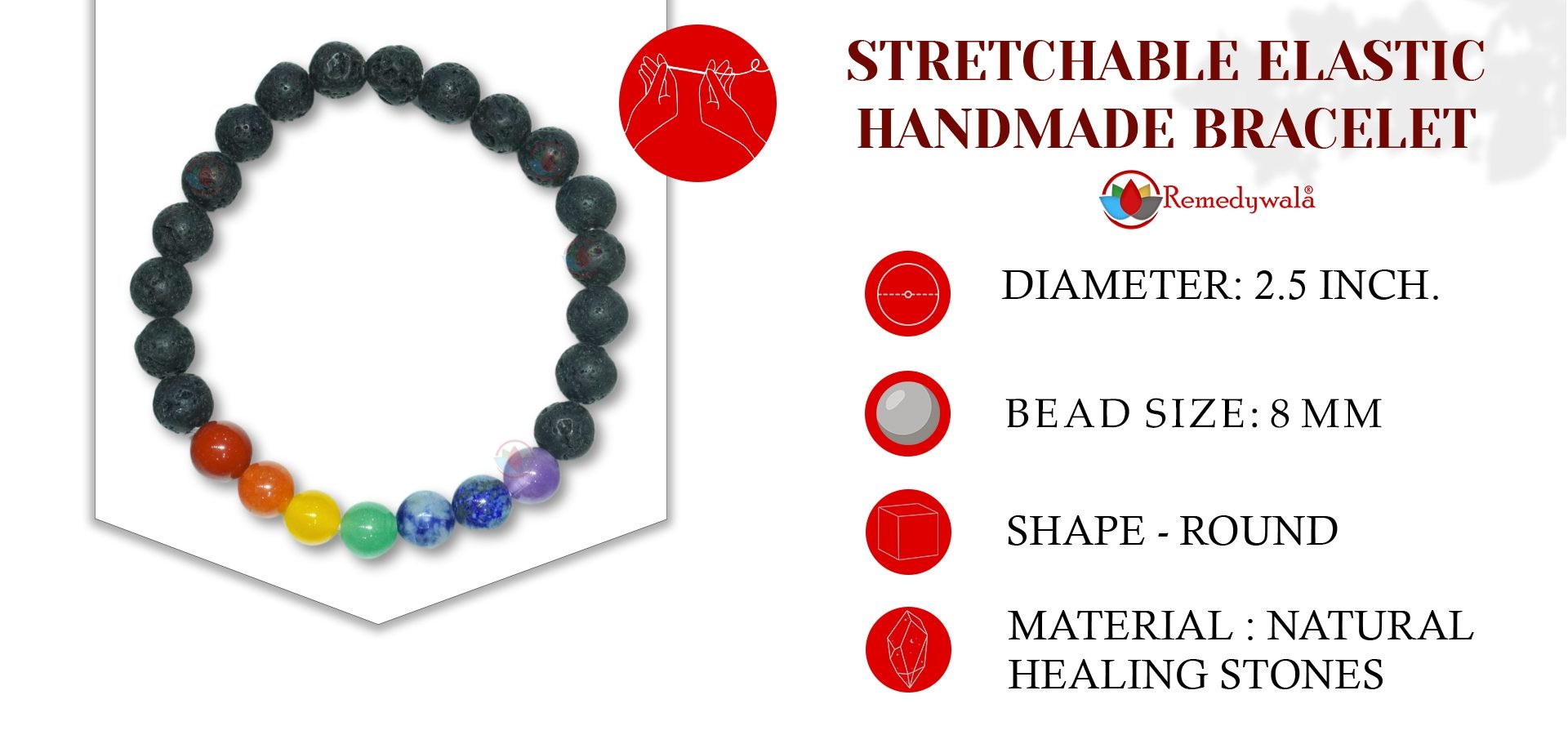 Lava 7 Chakra Bracelet