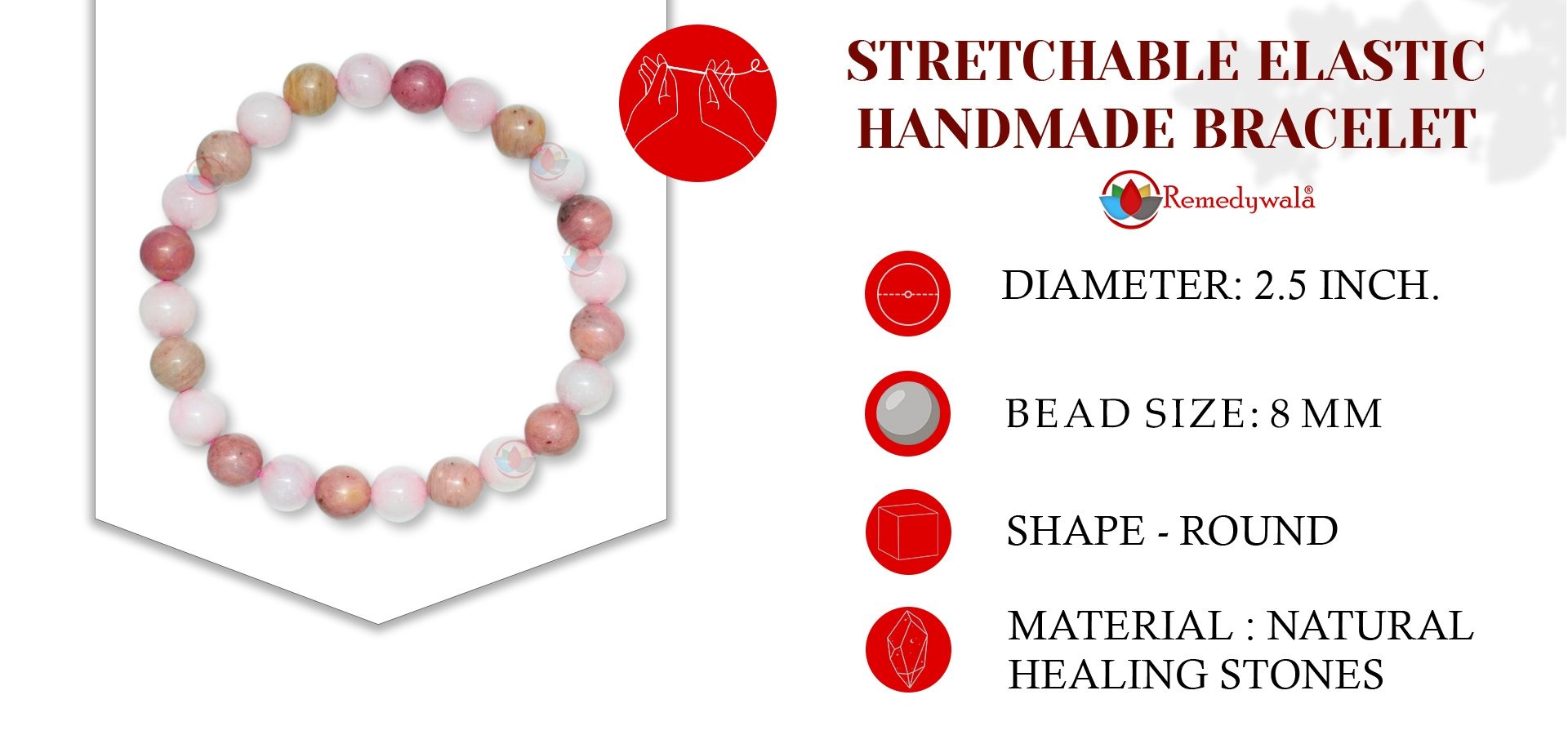 Rose Quartz and Rhodochrosite Bracelet