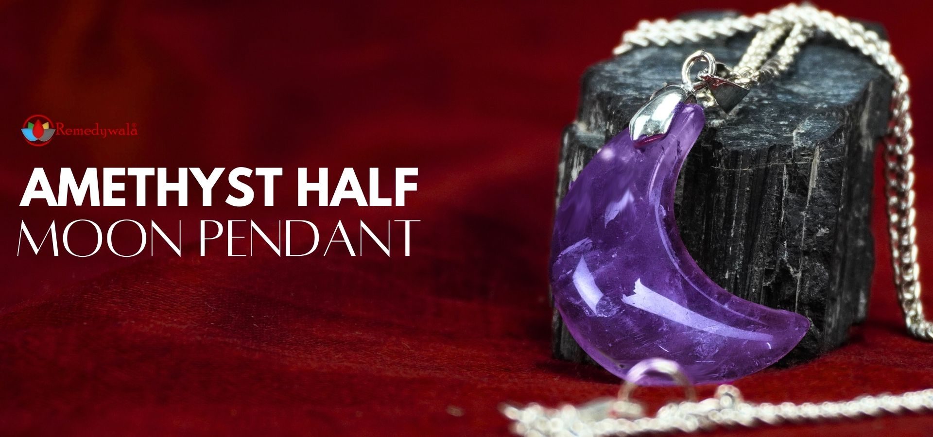 Amethyst Half Moon Pendant