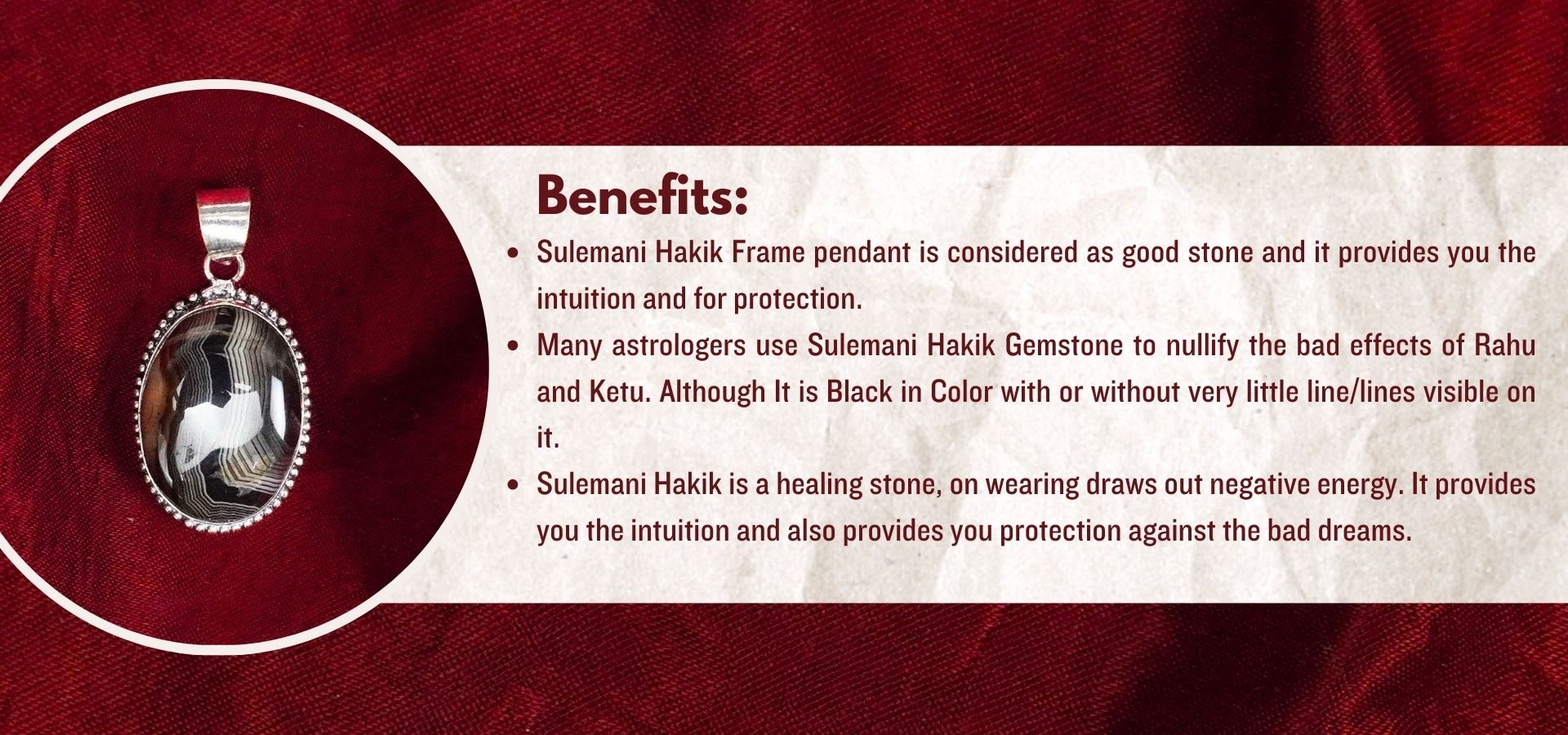 Sulemani Hakik Frame Pendant