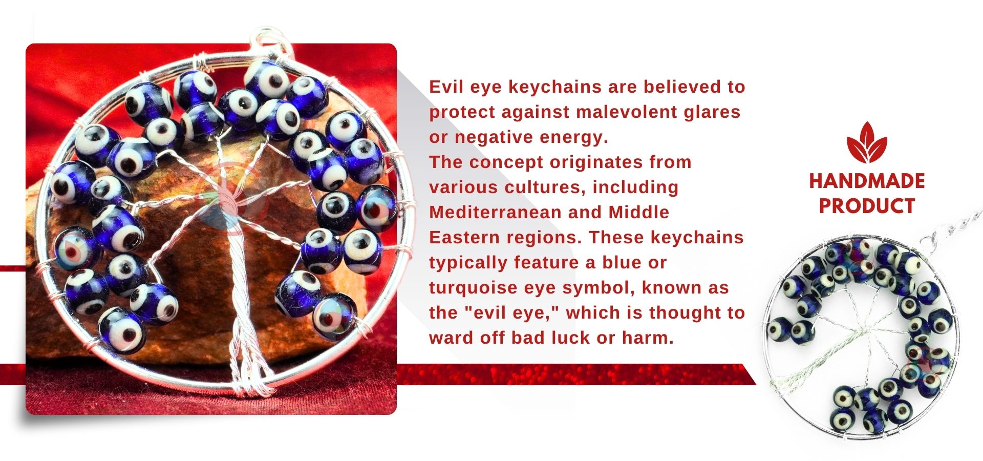 Evil Eye Big Tree of Life Key chain