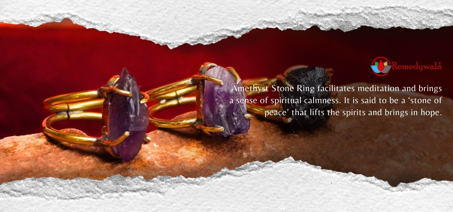 Amethyst Raw Stone Ring