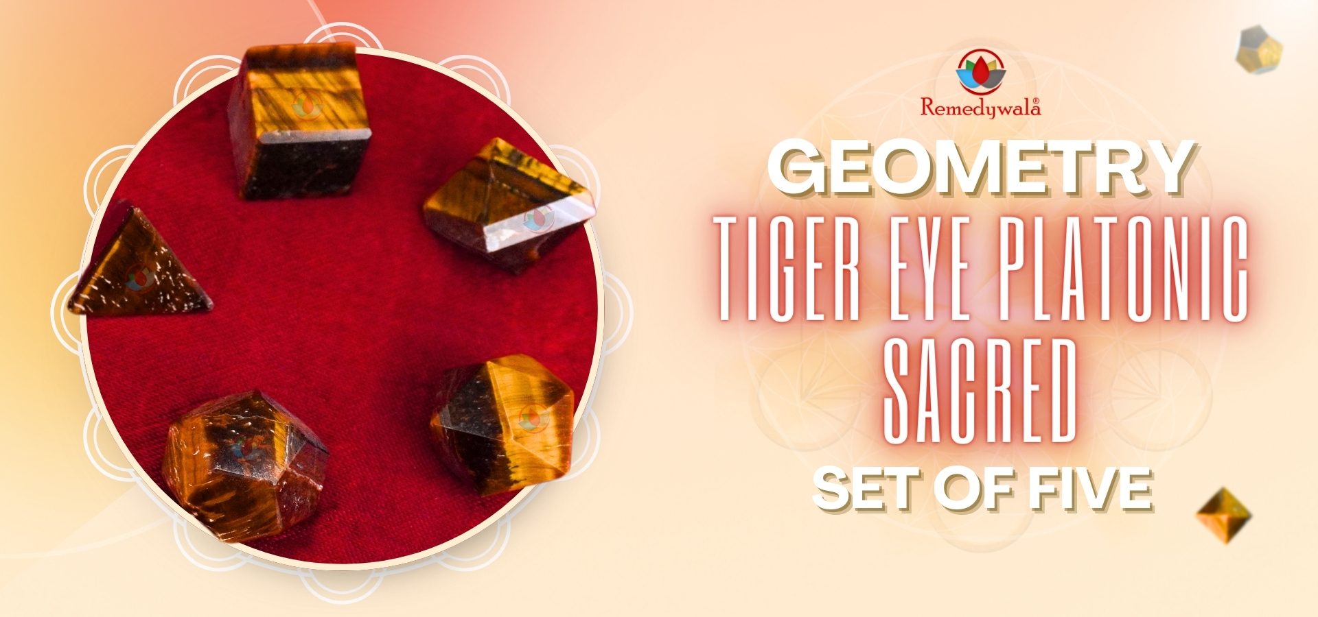 Tiger Eye Platonic Sacred Geometry Set of 5