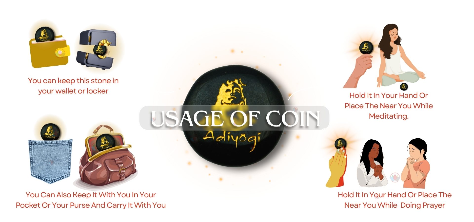 Black Agate Adiyogi Coin