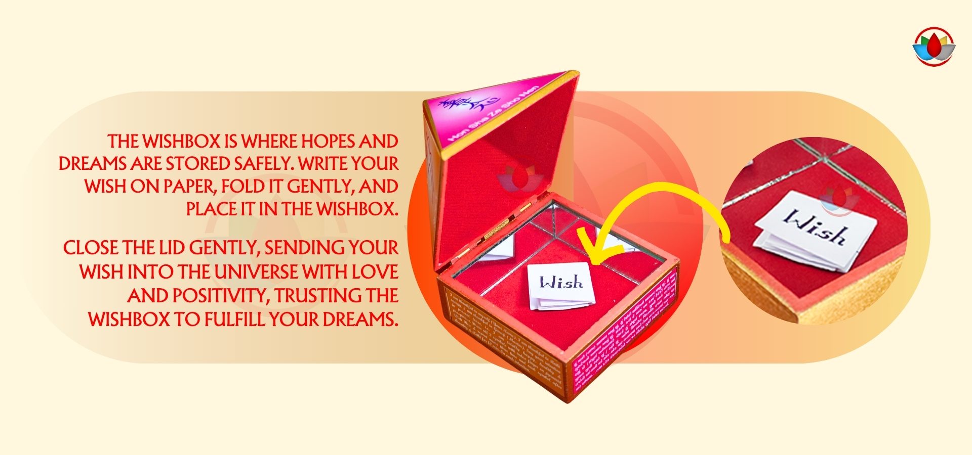 Reiki Wooden Pyramid Wish Box